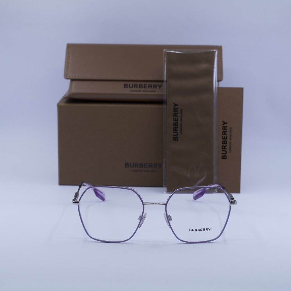 Burberry BE1381 1345 Geometric Eyeglasses 54mm – Lilac/Silver - Picture 4 of 10